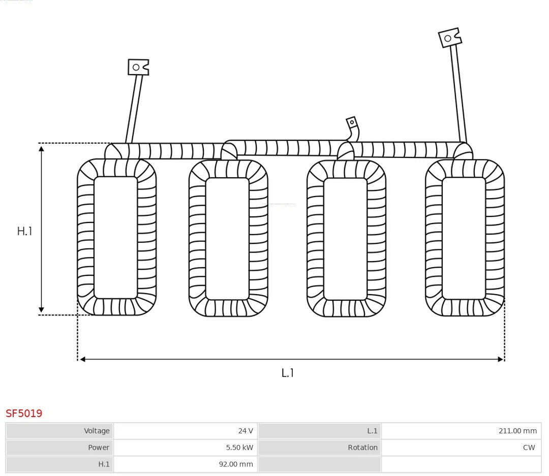 AS-PL SF5019 Field Winding, starter