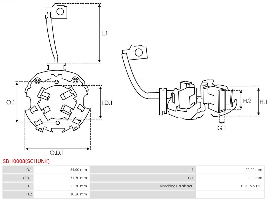 Pemegang, Berus Karbon Brand new AS-PL SBH0008(SCHUNK)