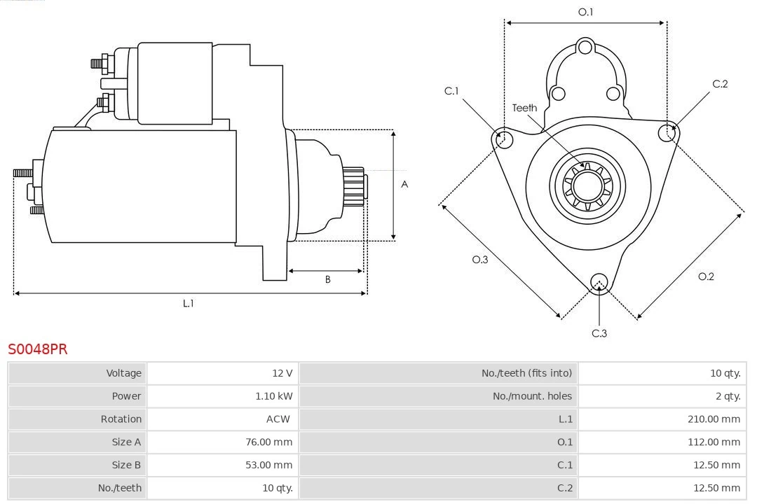 Starter Remanufactured AS-PL S0048PR