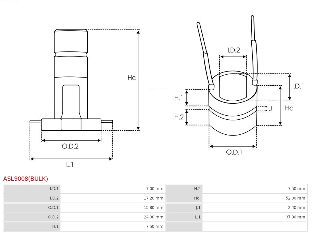 Контактное кольцо, генератор Brand new AS-PL ASL9008(BULK)