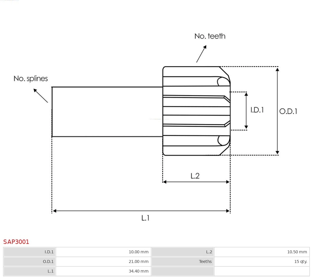 AS-PL SAP3001 Armature, starter
