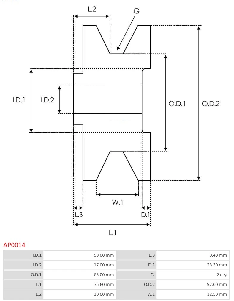AS-PL AP0014 Belt Pulley, alternator