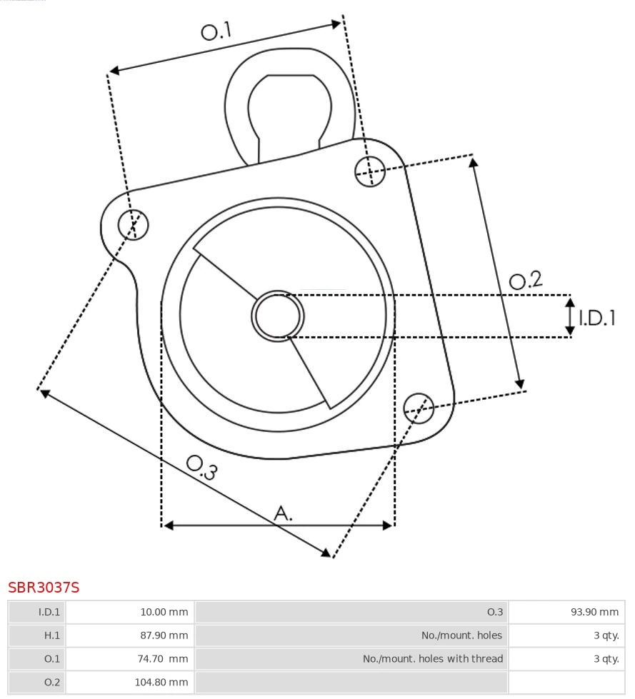 AS-PL SBR3037S Starter Lid, carburettor