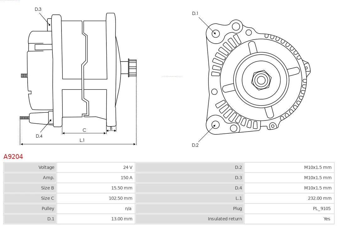 AS-PL A9204 Alternator