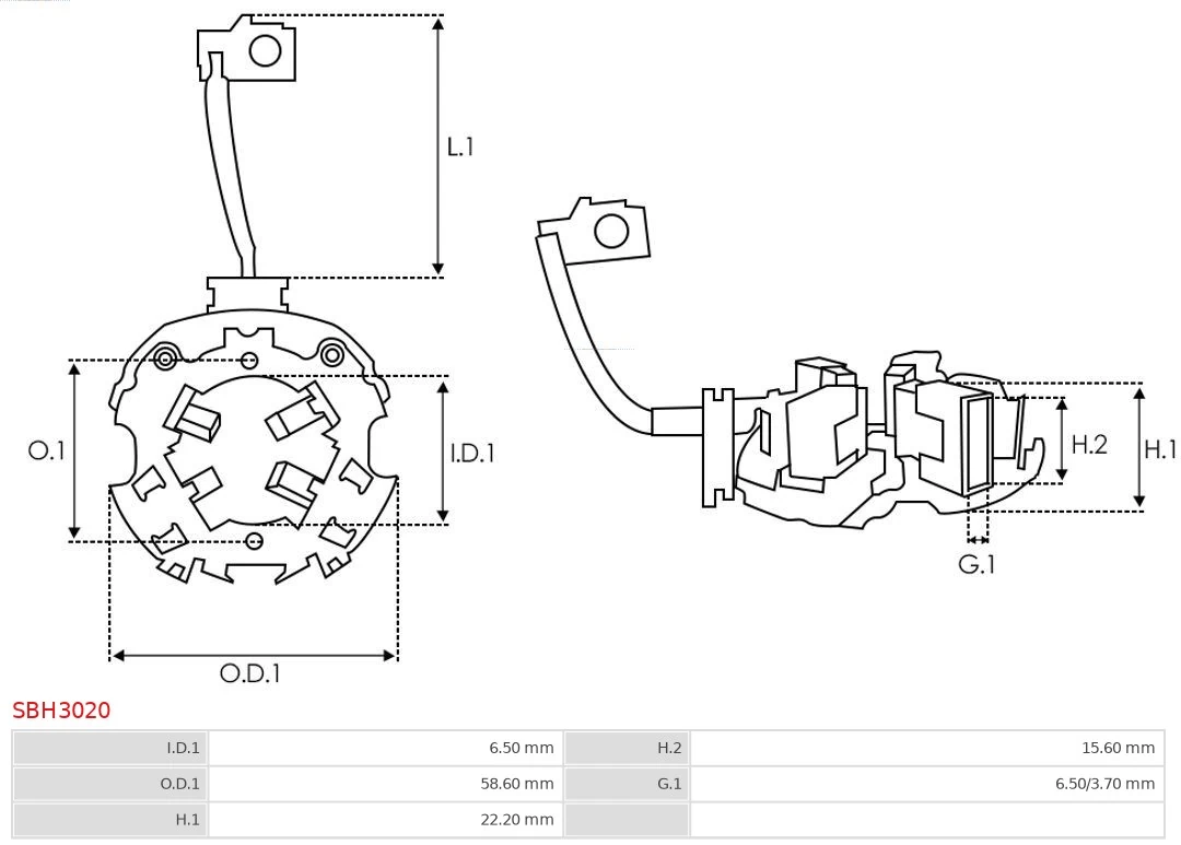 Holder, carbon brushes Brand new AS-PL SBH3020