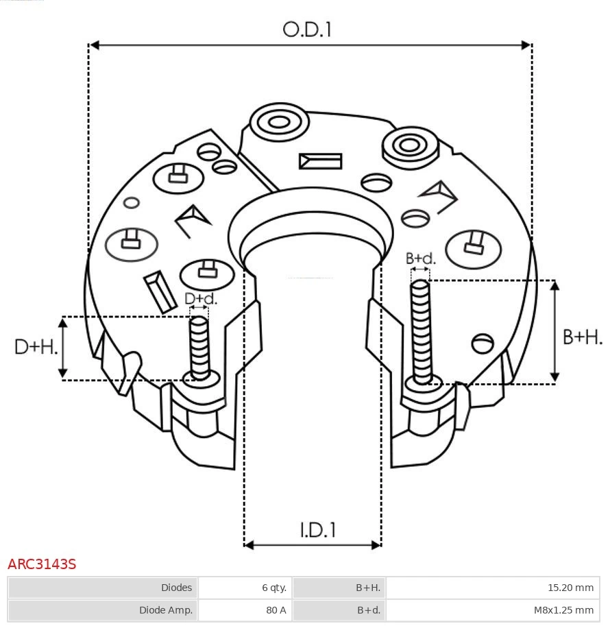 AS-PL ARC3143S Bracket, alternator drive flange