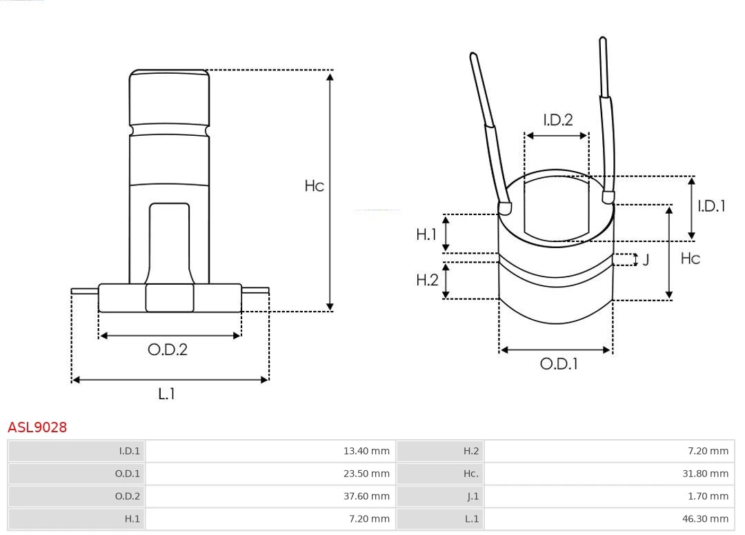 AS-PL ASL9028 Slip Ring, alternator