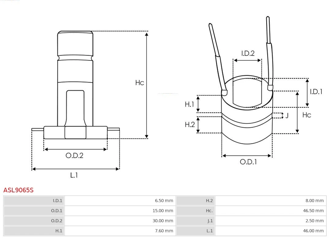 AS-PL ASL9065S Slip Ring, alternator