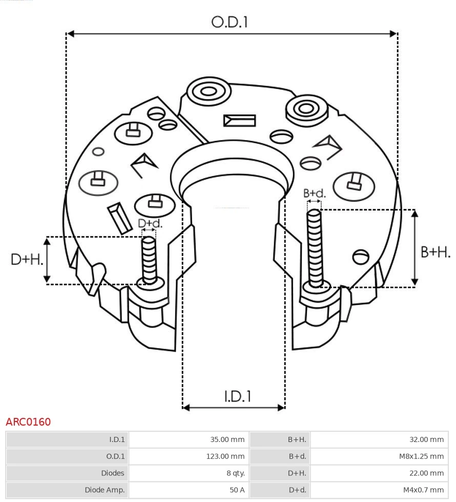 Rectifier, alternator Brand new AS-PL ARC0160