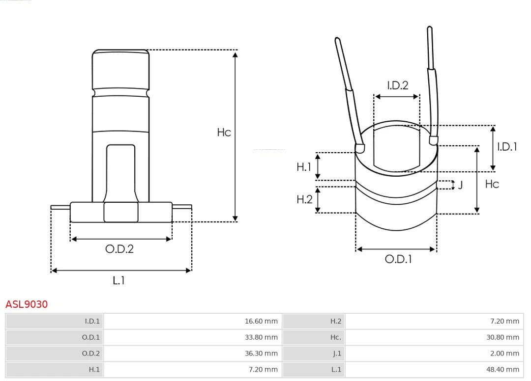 Slip Ring, alternator Brand new AS-PL ASL9030