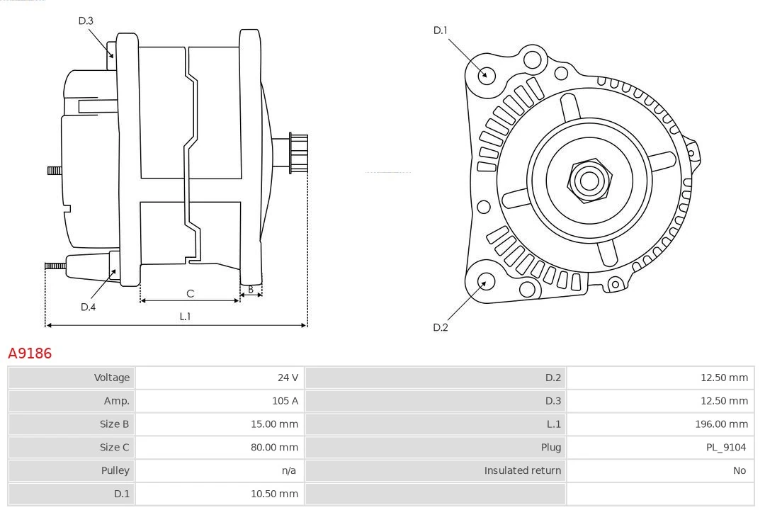 AS-PL A9186 Alternator