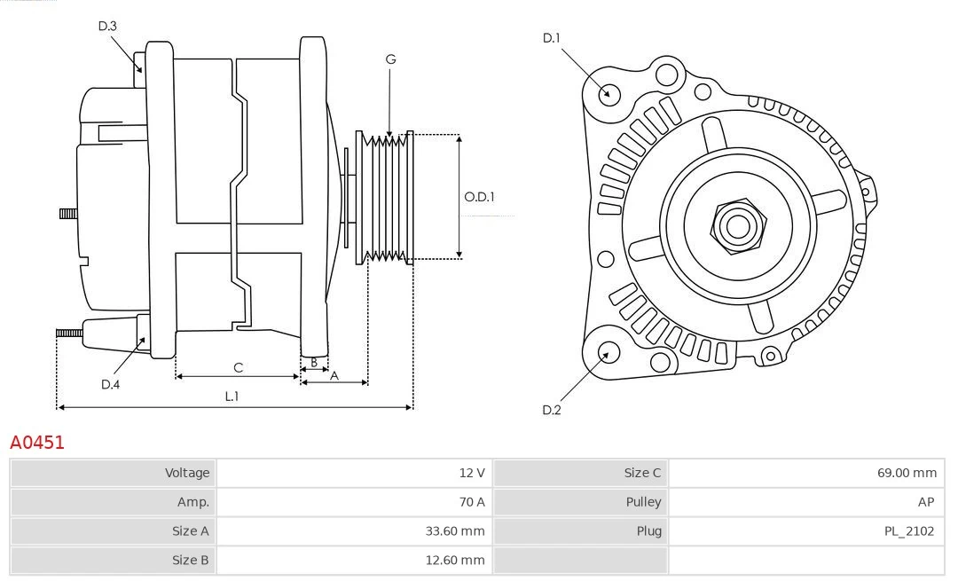 AS-PL A0451 Alternator