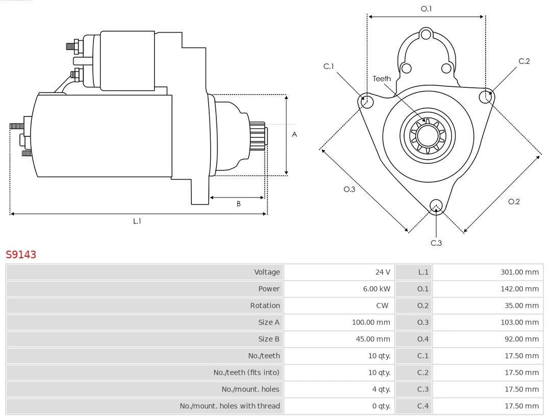 AS-PL S9143 Starter