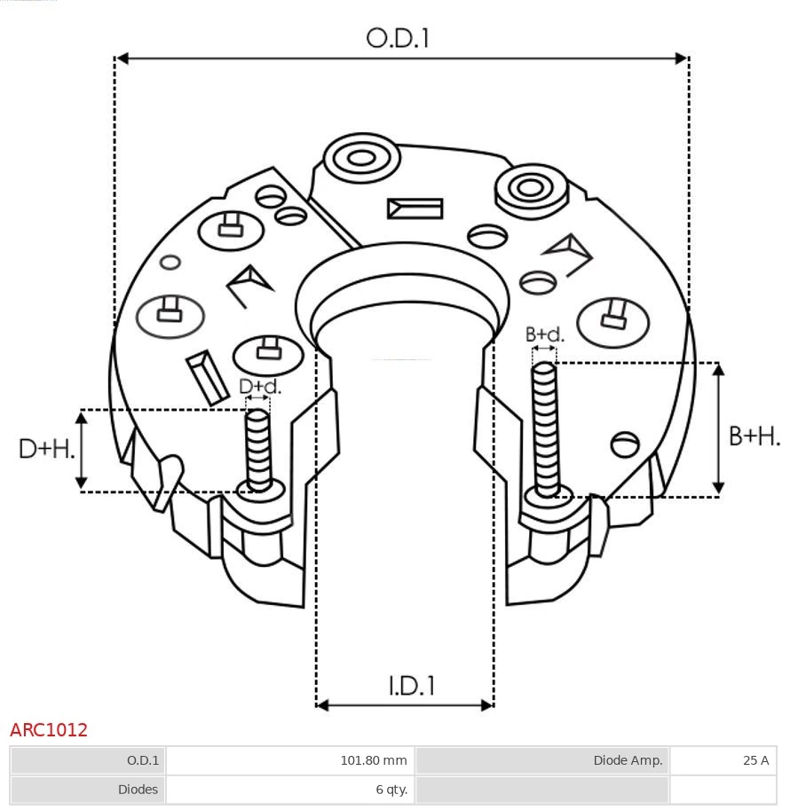 Rectifier, alternator Brand new AS-PL ARC1012