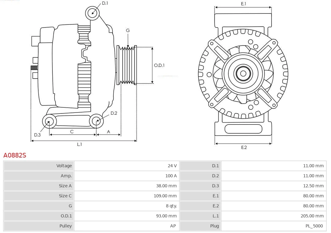 AS-PL A0882S Alternator