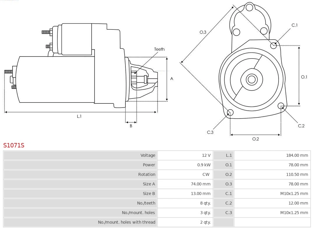 AS-PL S1071S Starter