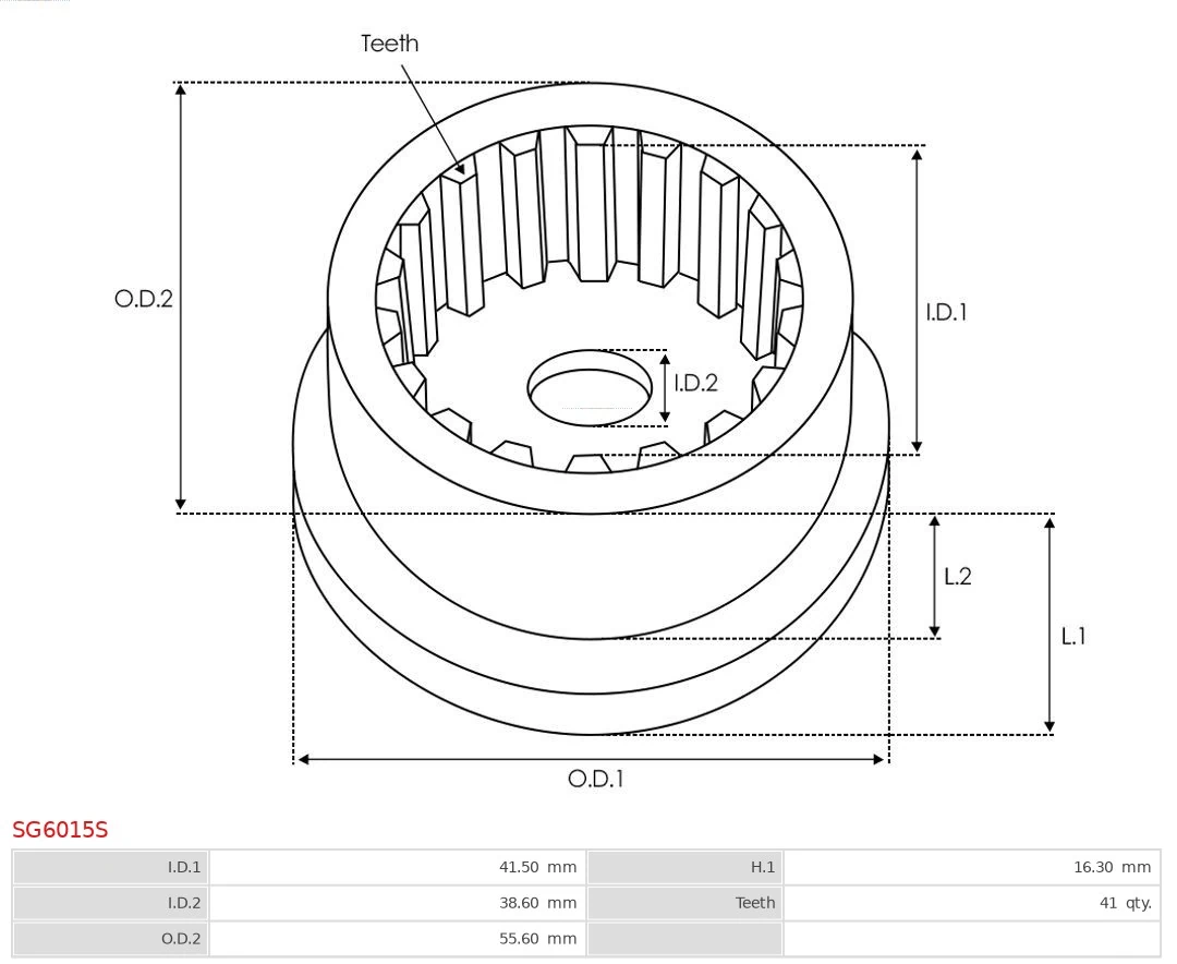 Repair Kit, starter Brand new AS-PL SG6015S