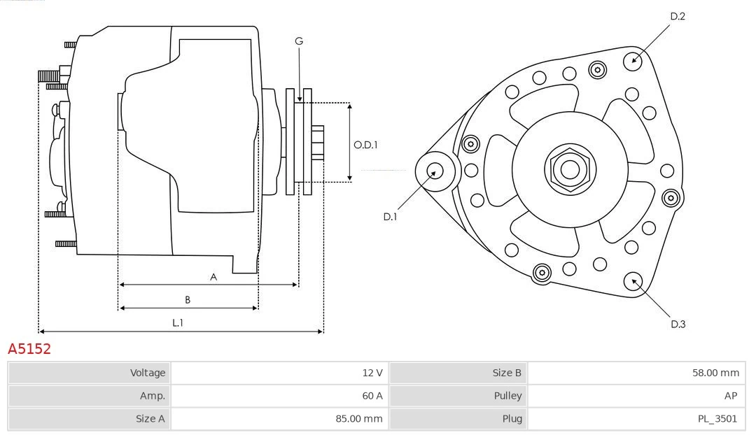 AS-PL A5152 Alternator