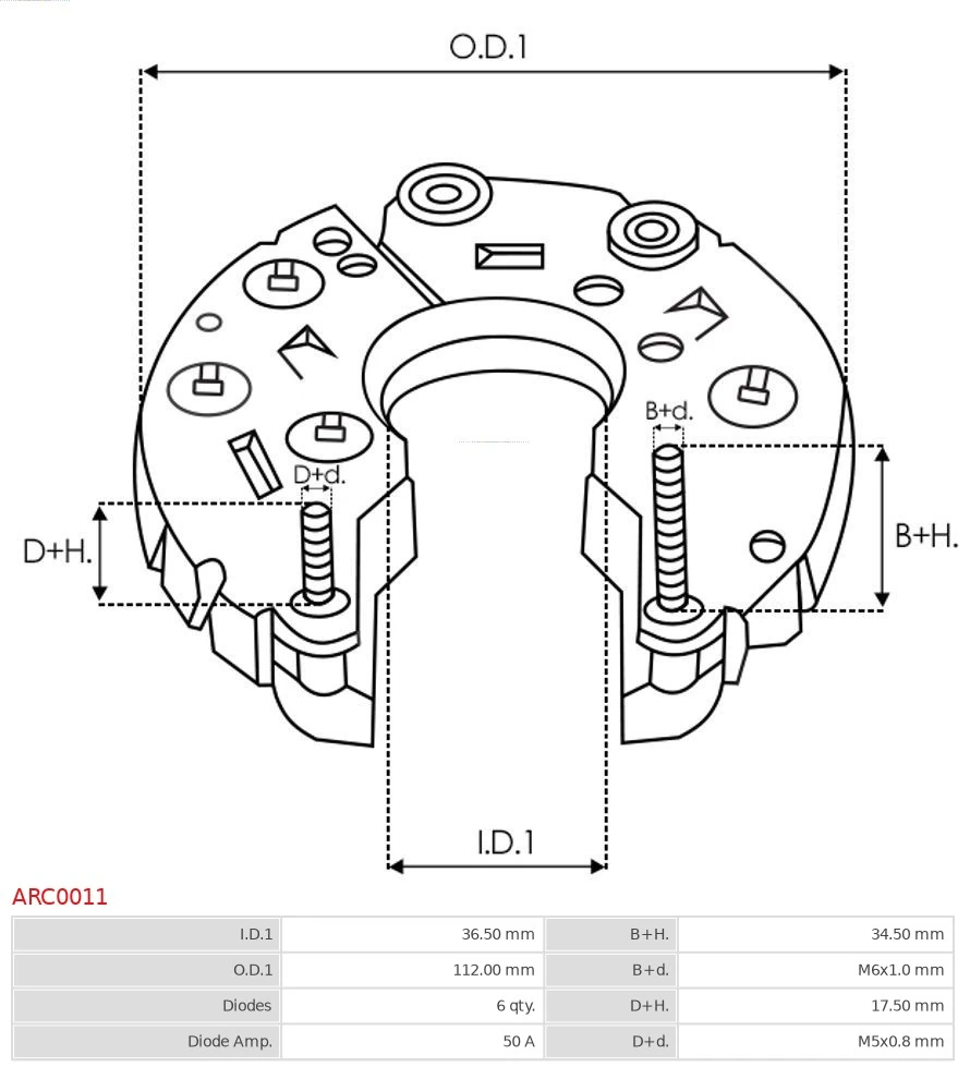 Rectifier, alternator Brand new AS-PL ARC0011