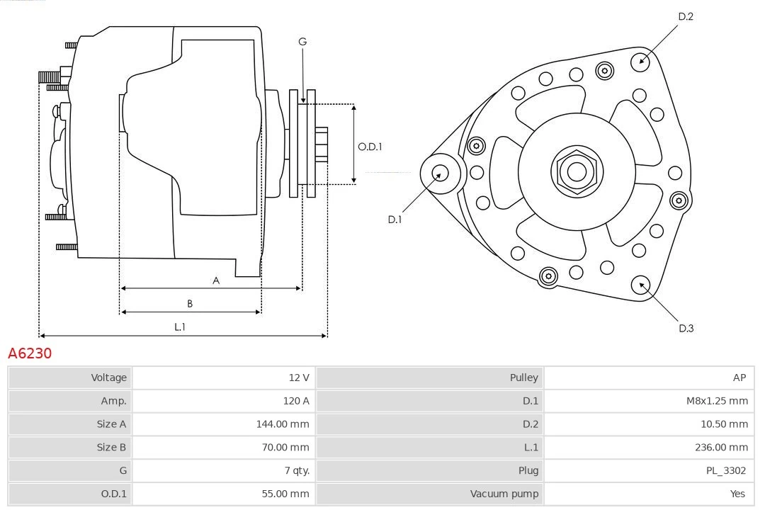 Alternator Brand new AS-PL A6230