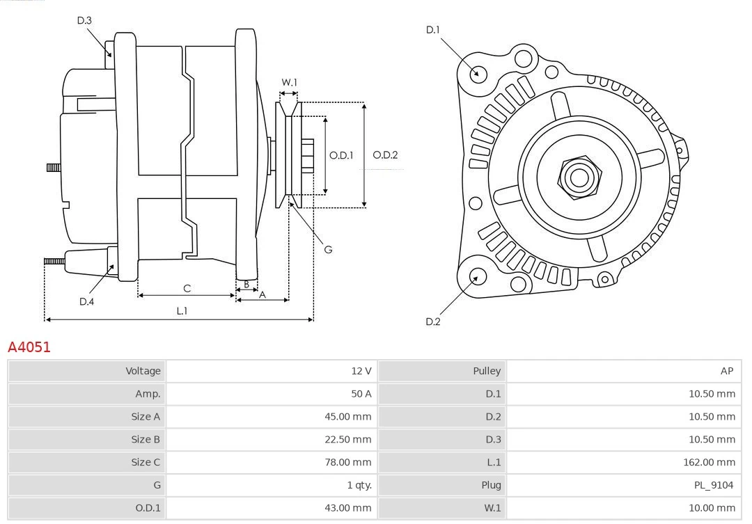 Alternator Brand new AS-PL A4051