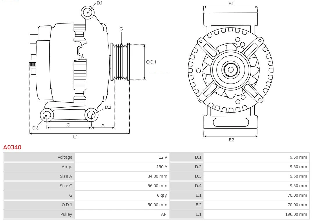 Alternator Brand new AS-PL A0340