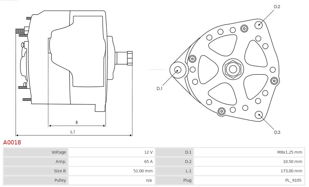 AS-PL A0018 Alternator