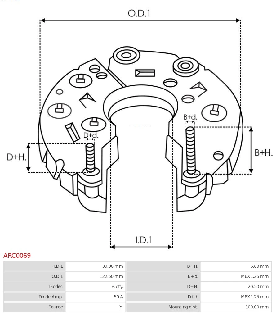 AS-PL ARC0069 Rectifier, alternator