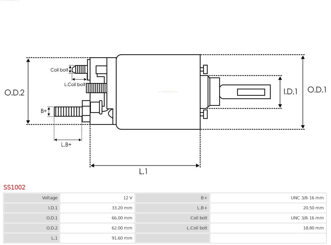 Solenoid Switch, starter Brand new AS-PL SS1002