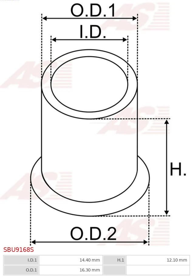 AS-PL SBU9168S Bush, starter shaft