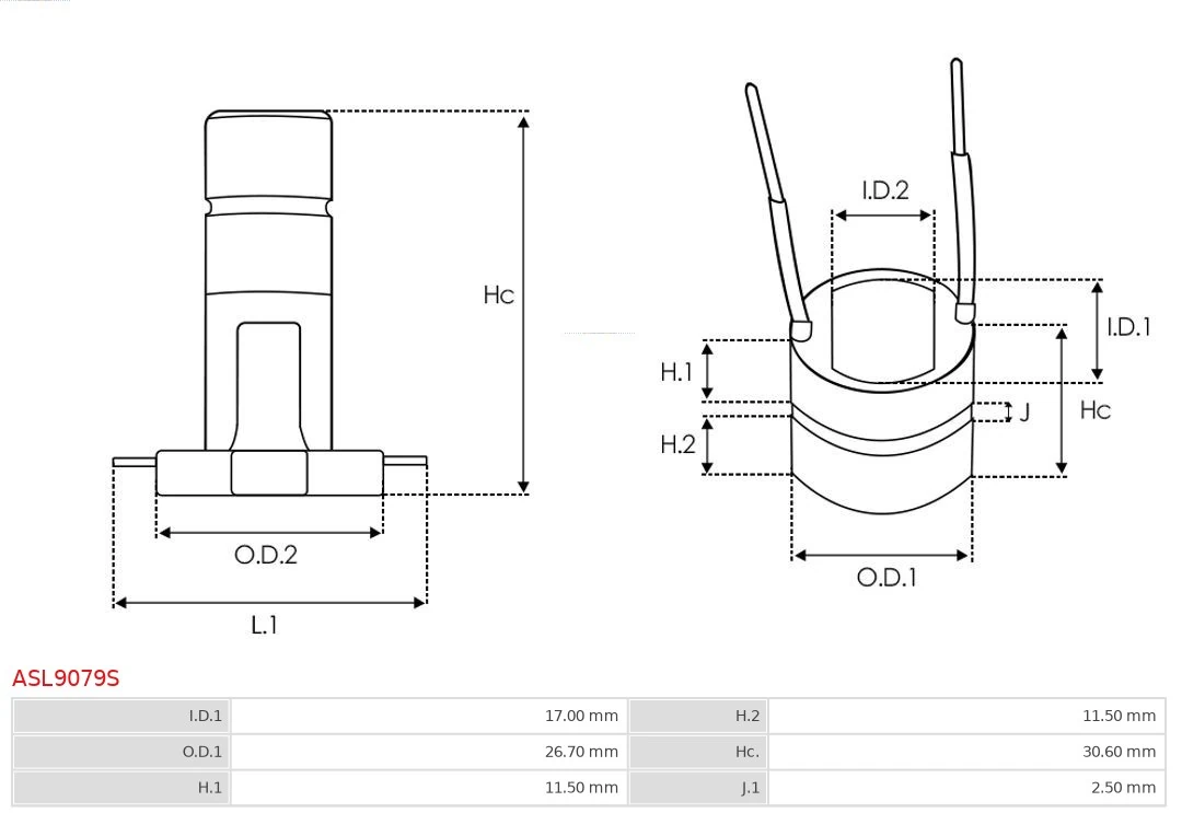 AS-PL ASL9079S Slip Ring, alternator