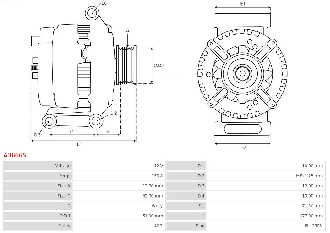 Alternator Brand new AS-PL A3666S