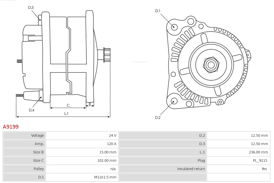AS-PL A9199 Alternator