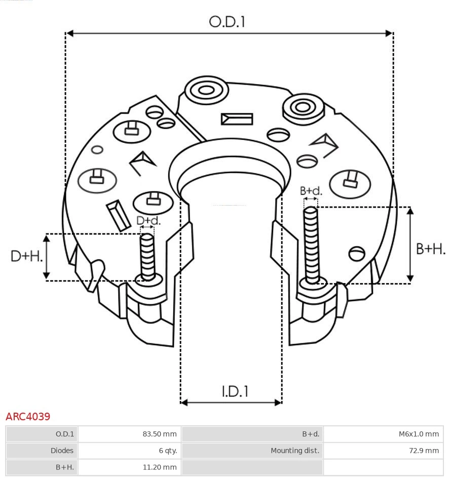 AS-PL ARC4039 Rectifier, alternator