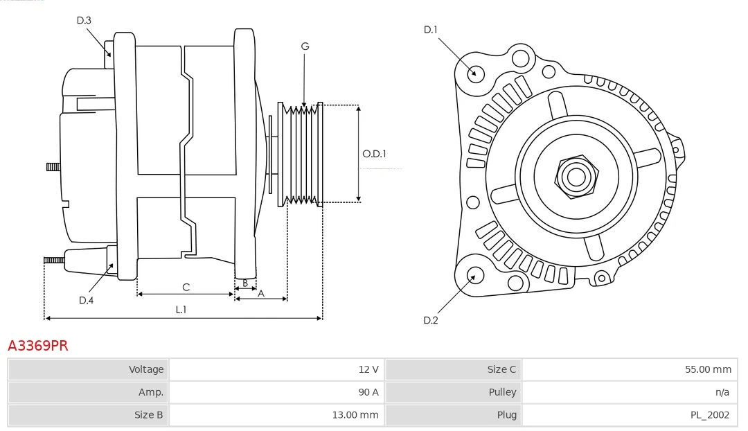 AS-PL A3369PR Alternator