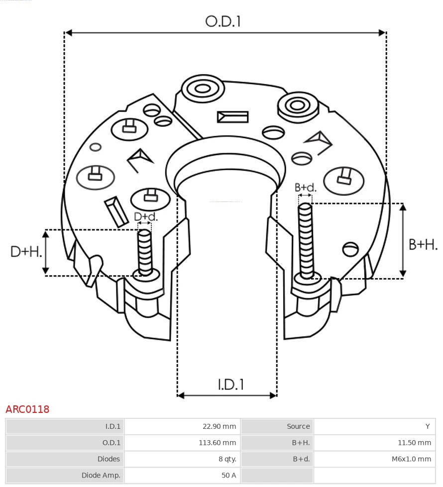 Rectifier, alternator Brand new AS-PL ARC0118