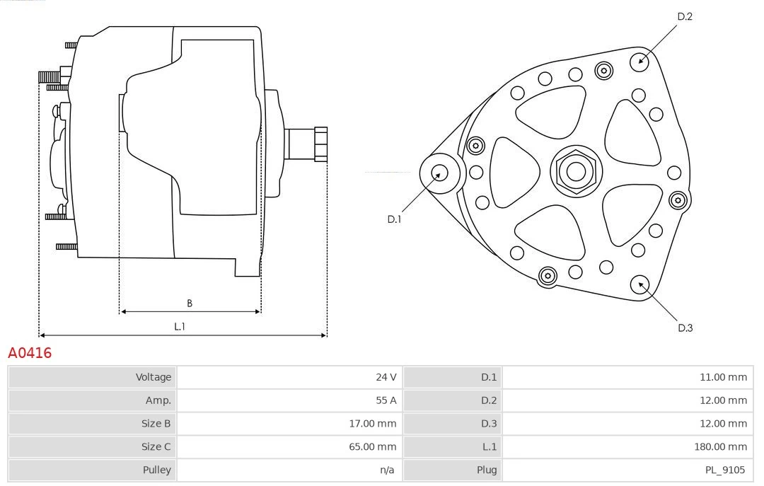 Generator Brandneu AS-PL A0416