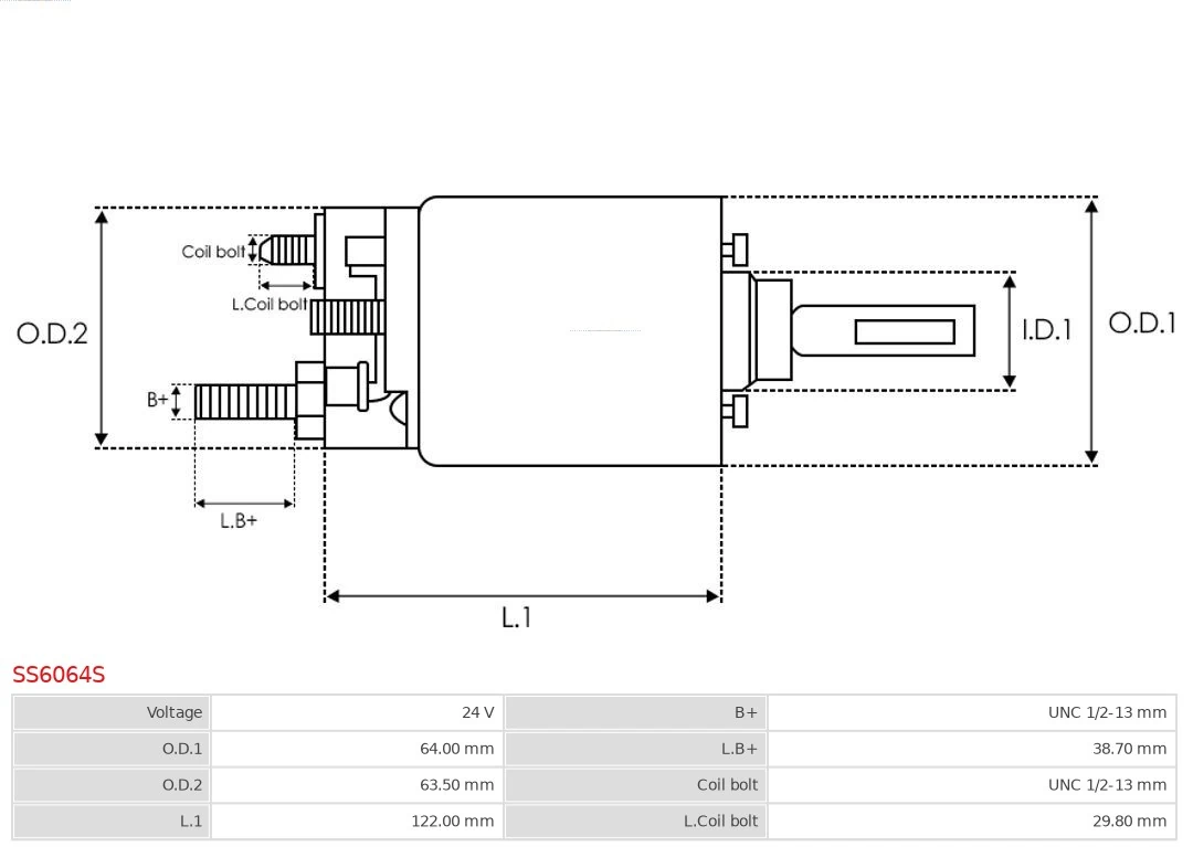 AS-PL SS6064S Solenoid Switch, starter