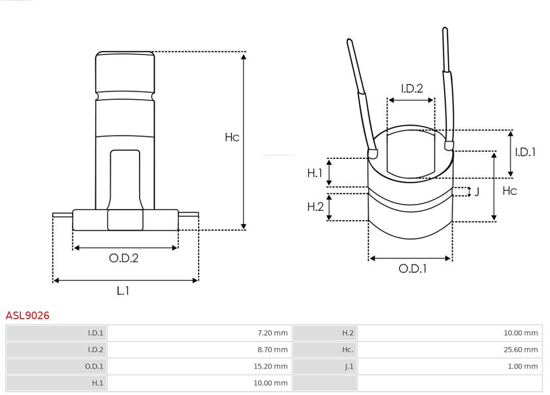 Slip Ring, alternator Brand new AS-PL ASL9026