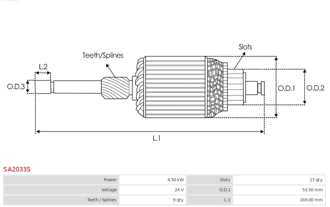 AS-PL SA2033S Armature, starter