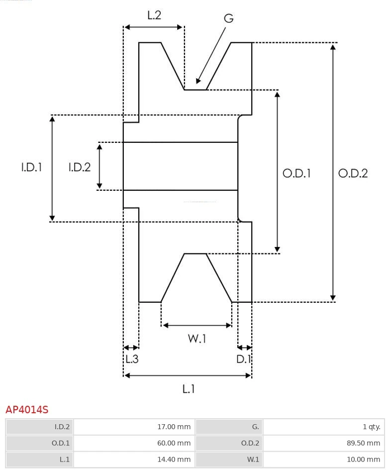 AS-PL AP4014S Belt Pulley, alternator