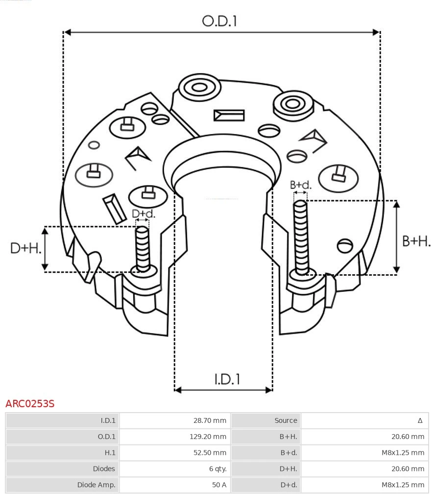 AS-PL ARC0253S Rectifier, alternator