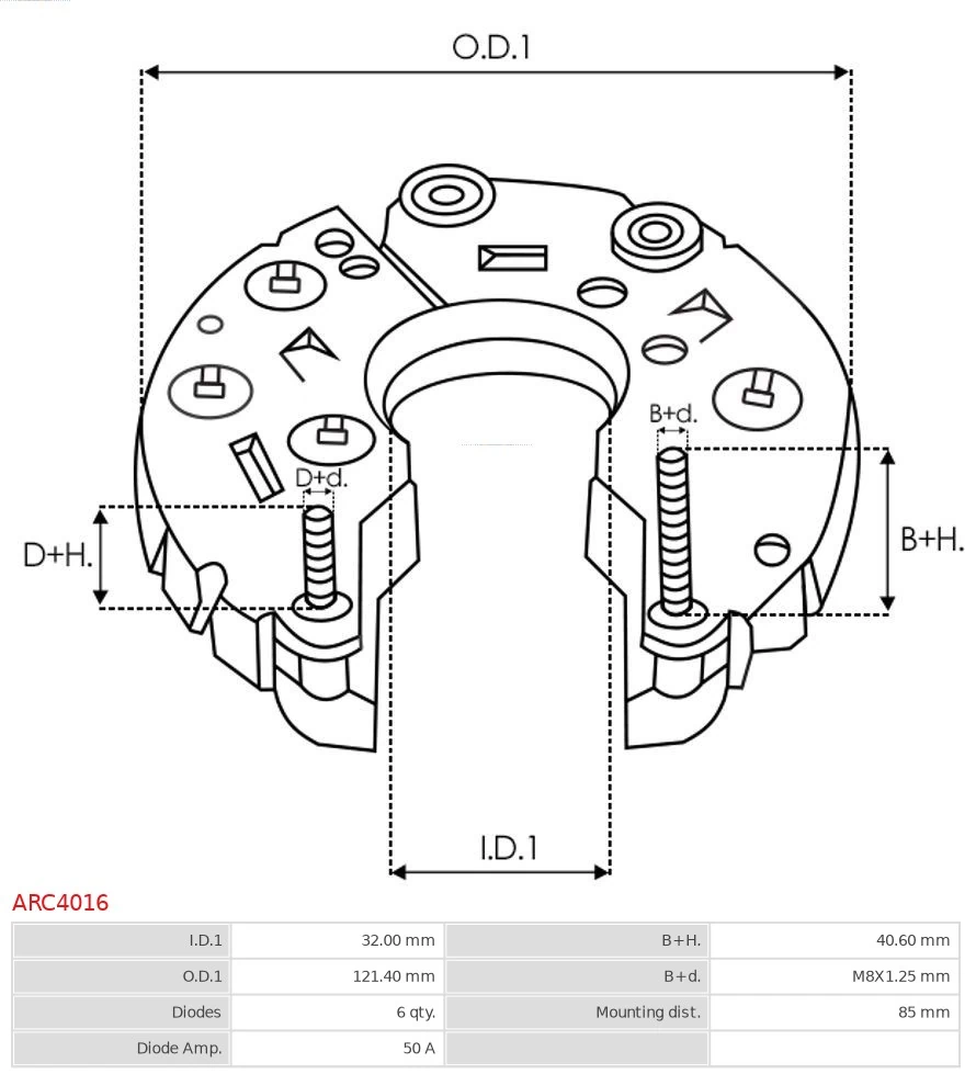 Rectifier, alternator Brand new AS-PL ARC4016
