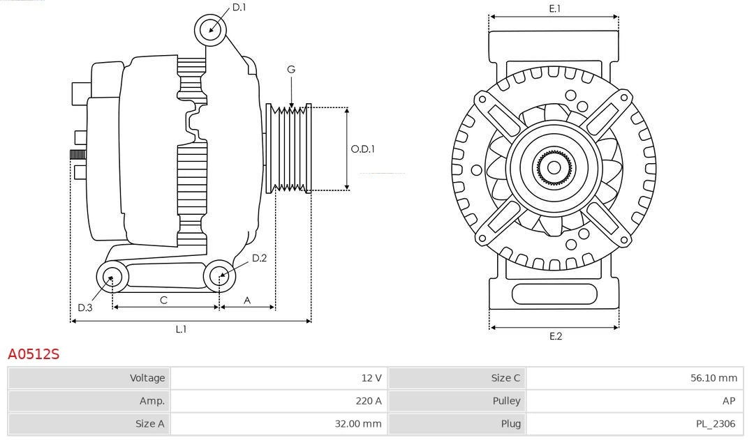 AS-PL A0512S Alternator