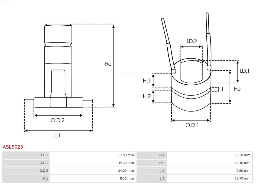 Slip Ring, alternator Brand new AS-PL ASL9023