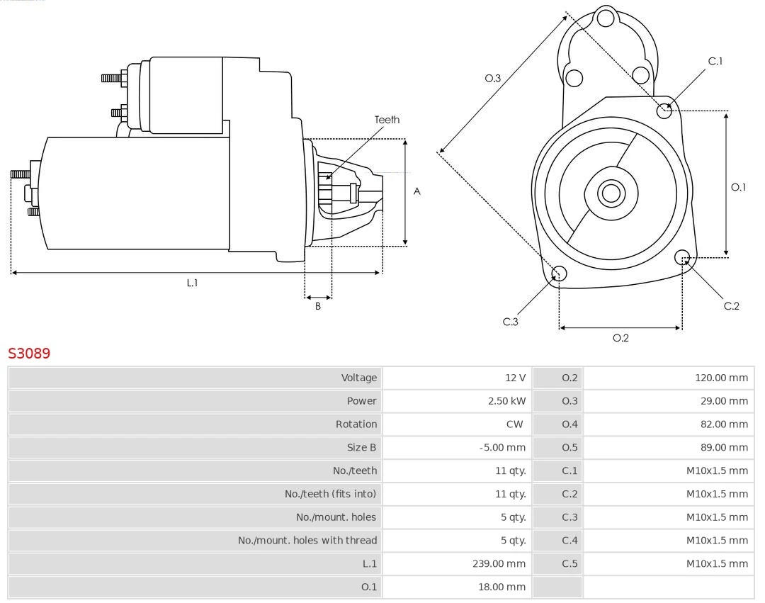 מתנע Brand new AS-PL S3089