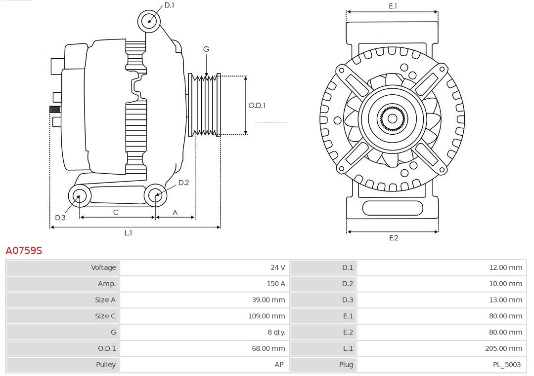 AS-PL A0759S Alternator