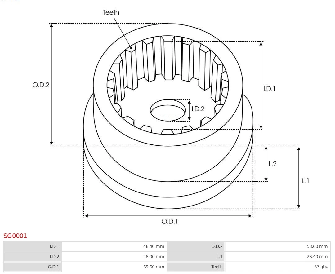 Repair Kit, starter Brand new AS-PL SG0001