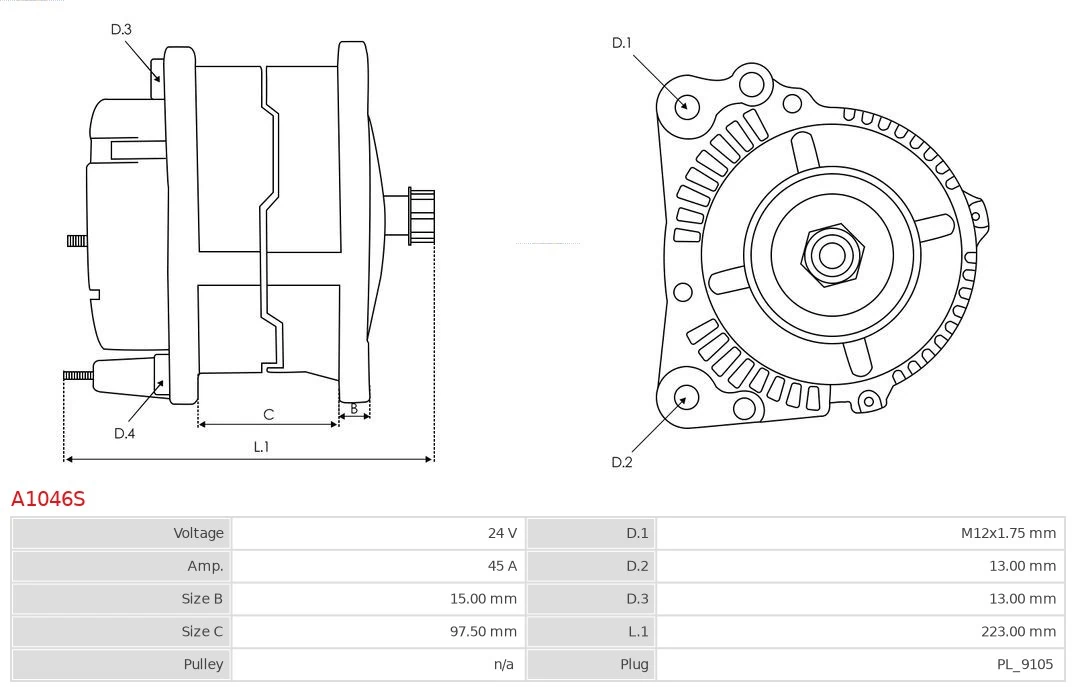 AS-PL A1046S Alternator