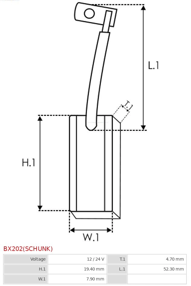 Carbon Brush, alternator Brand new AS-PL BX202(SCHUNK)